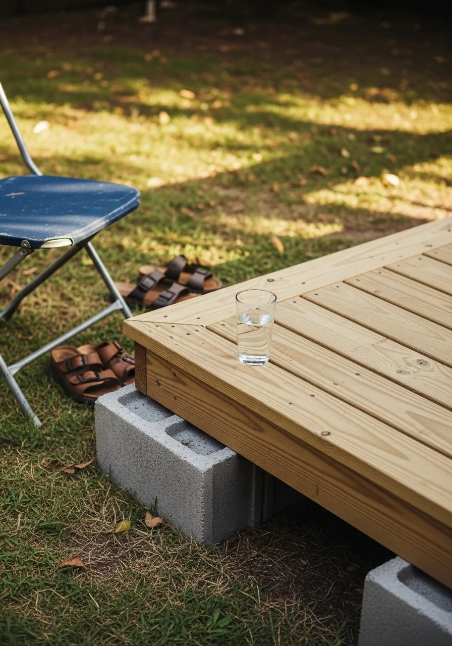 2. Concrete Block Base Deck