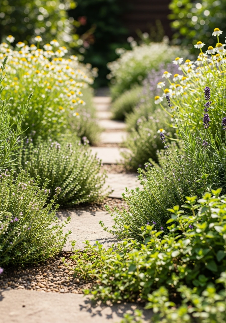 Herb Path Border - 50 Herb Garden Ideas for a Beautiful, Budget-Friendly Home