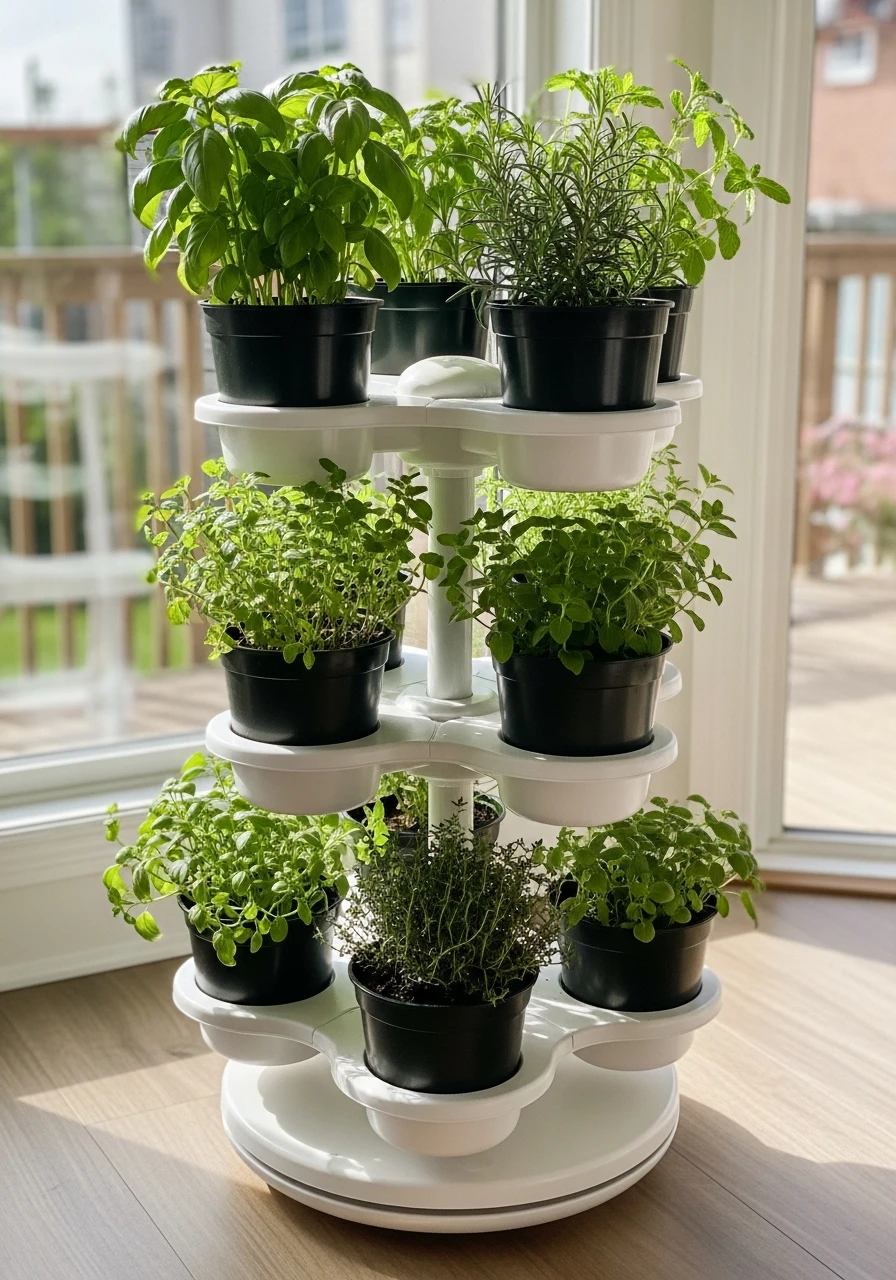 Rotating Herb Carousel - 50 Herb Garden Ideas for a Beautiful, Budget-Friendly Home