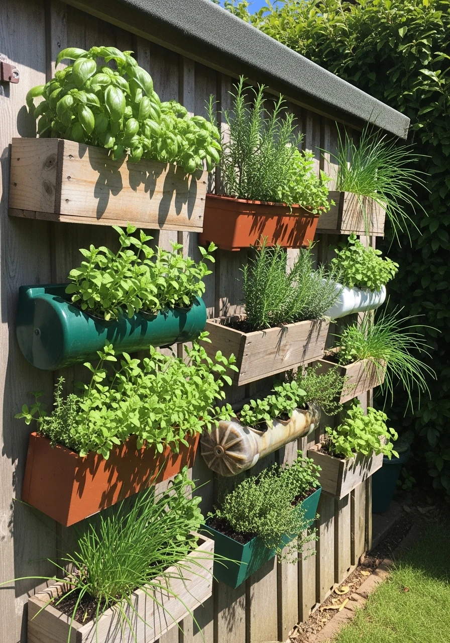 Shed Wall Herbs - 50 Herb Garden Ideas for a Beautiful, Budget-Friendly Home