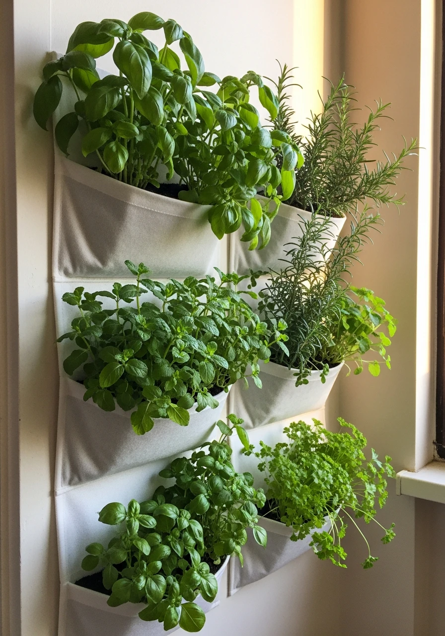 Vertical Wall Herbs - 50 Herb Garden Ideas for a Beautiful, Budget-Friendly Home