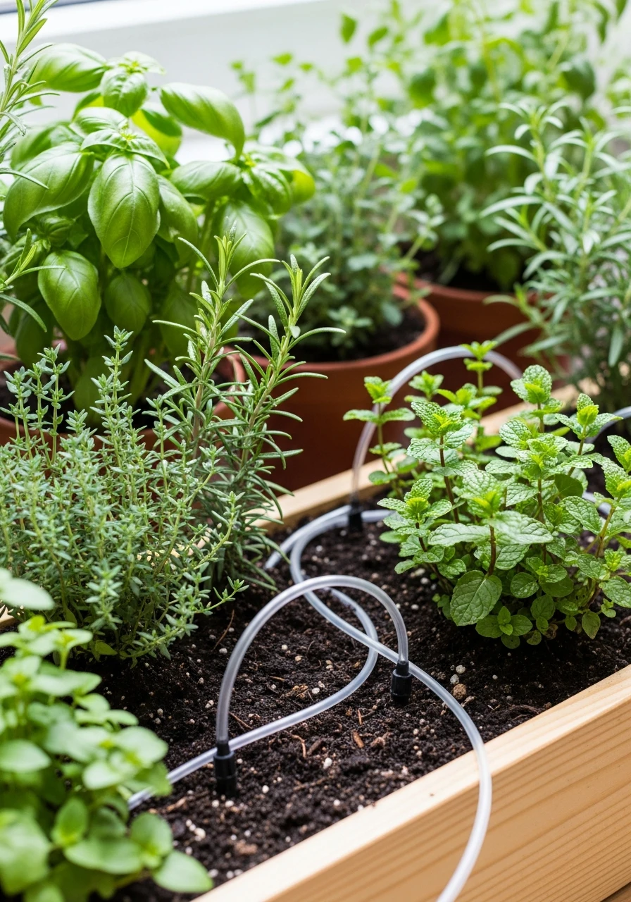Drip Irrigation Herbs - 50 Herb Garden Ideas for a Beautiful, Budget-Friendly Home