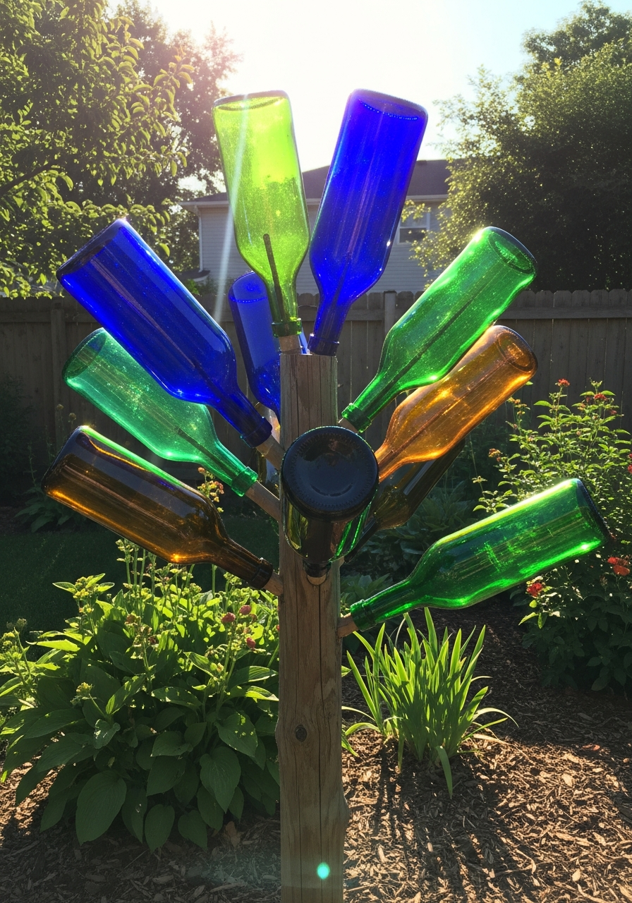 10. Wine Bottle Garden Tree