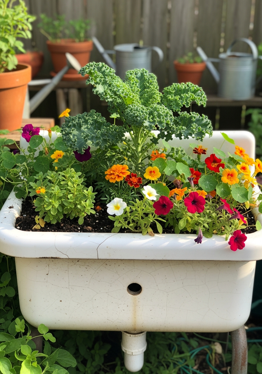 12. Old Sink Garden Planter