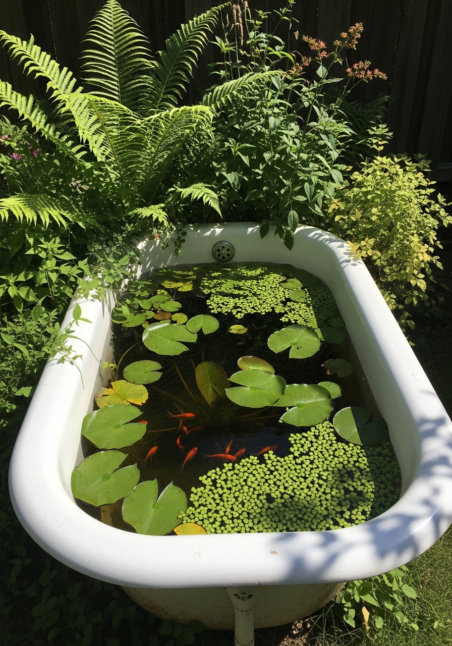14. Bathtub Garden Pond