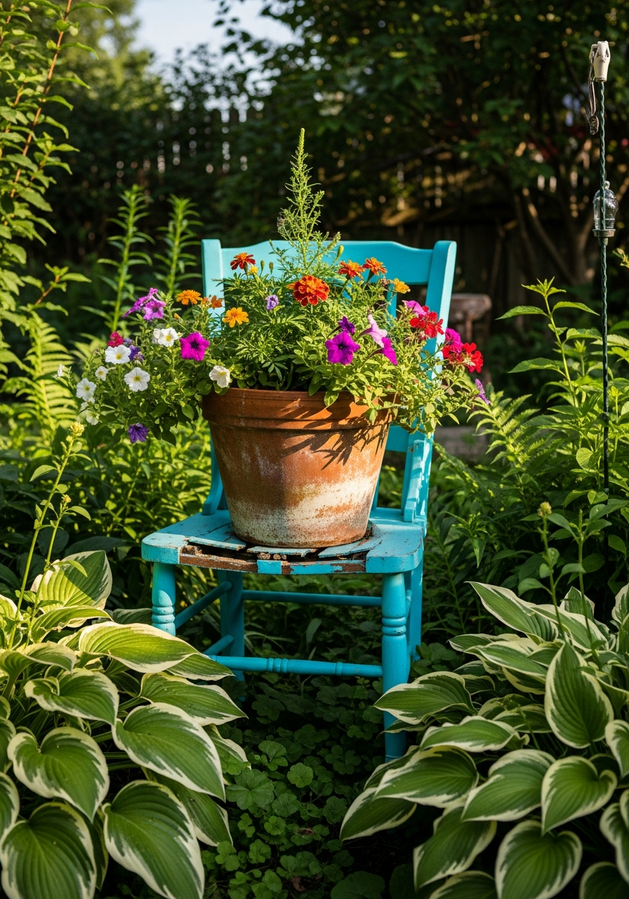 2. Old Chair Garden Planter