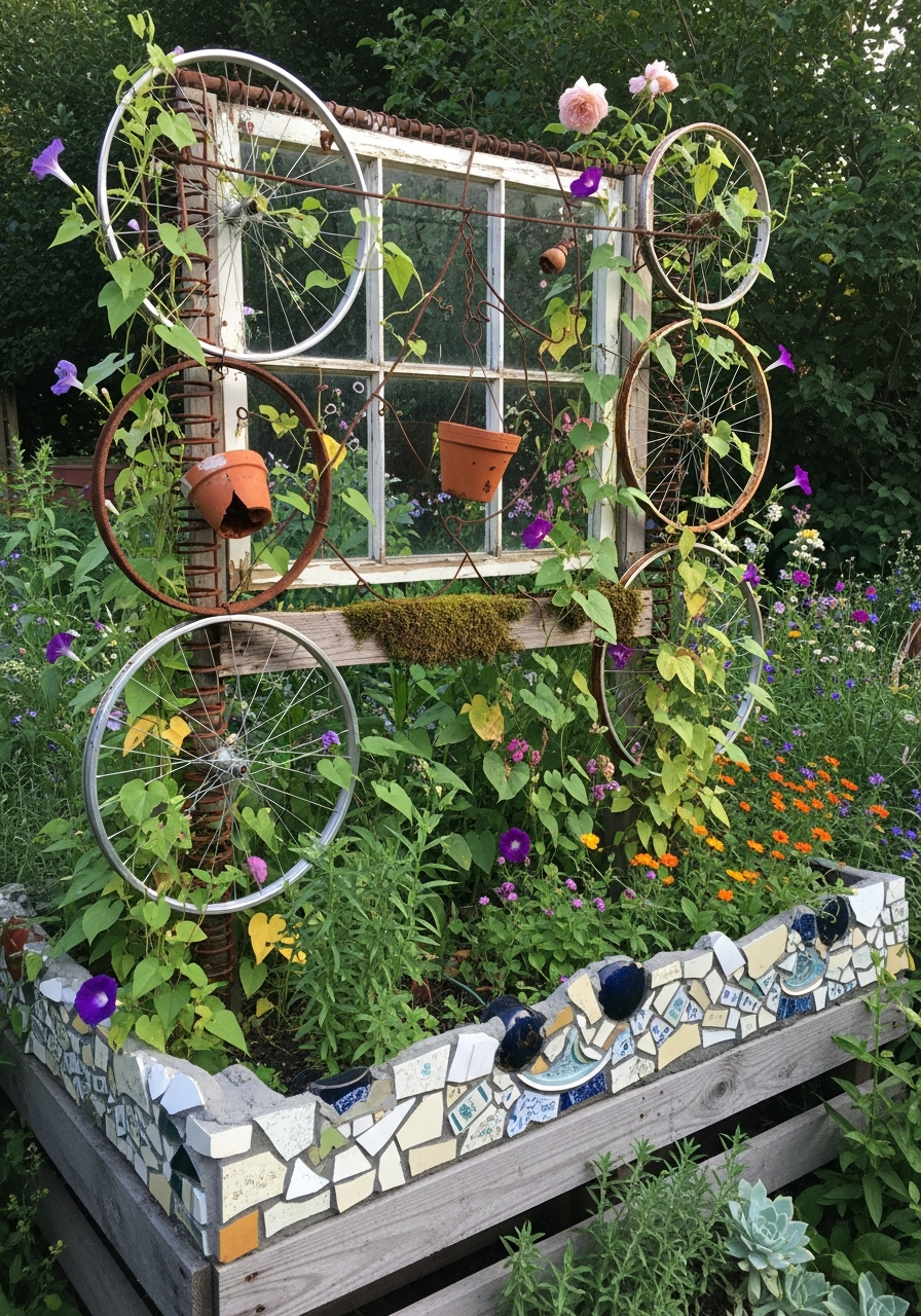 26. Old Window Garden Trellis
