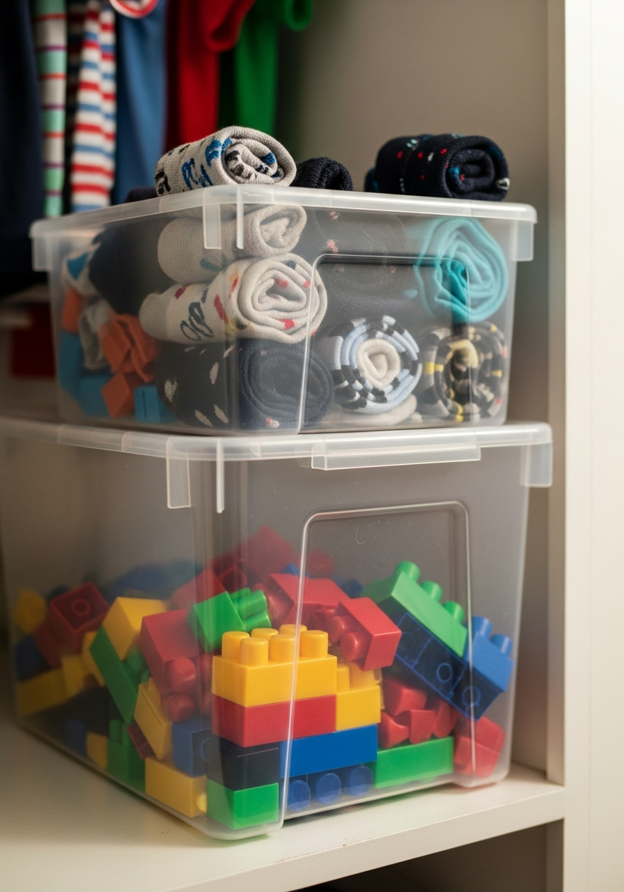 2. Use Clear Storage Bins