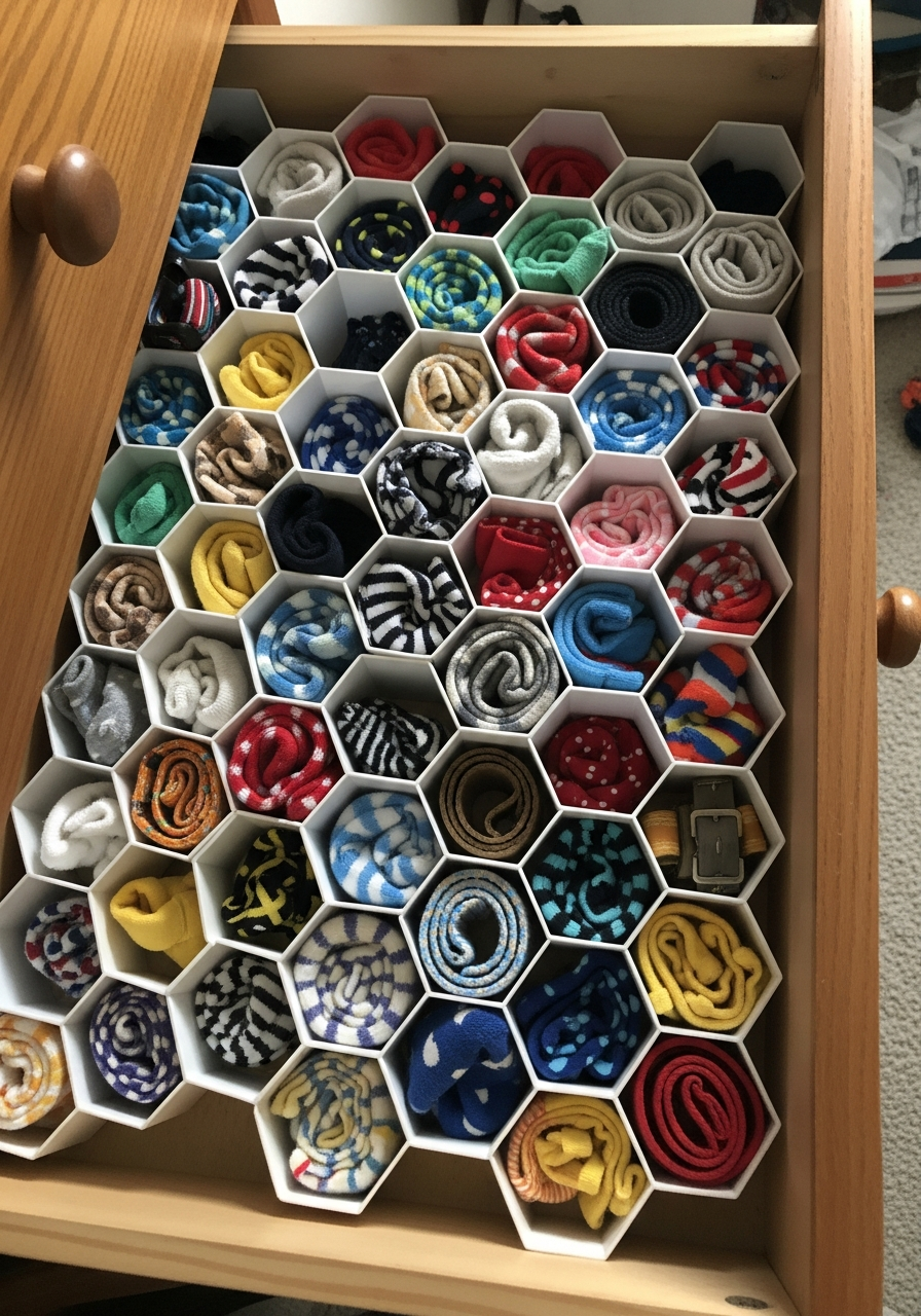 39. Insert Honeycomb Drawer Organizers