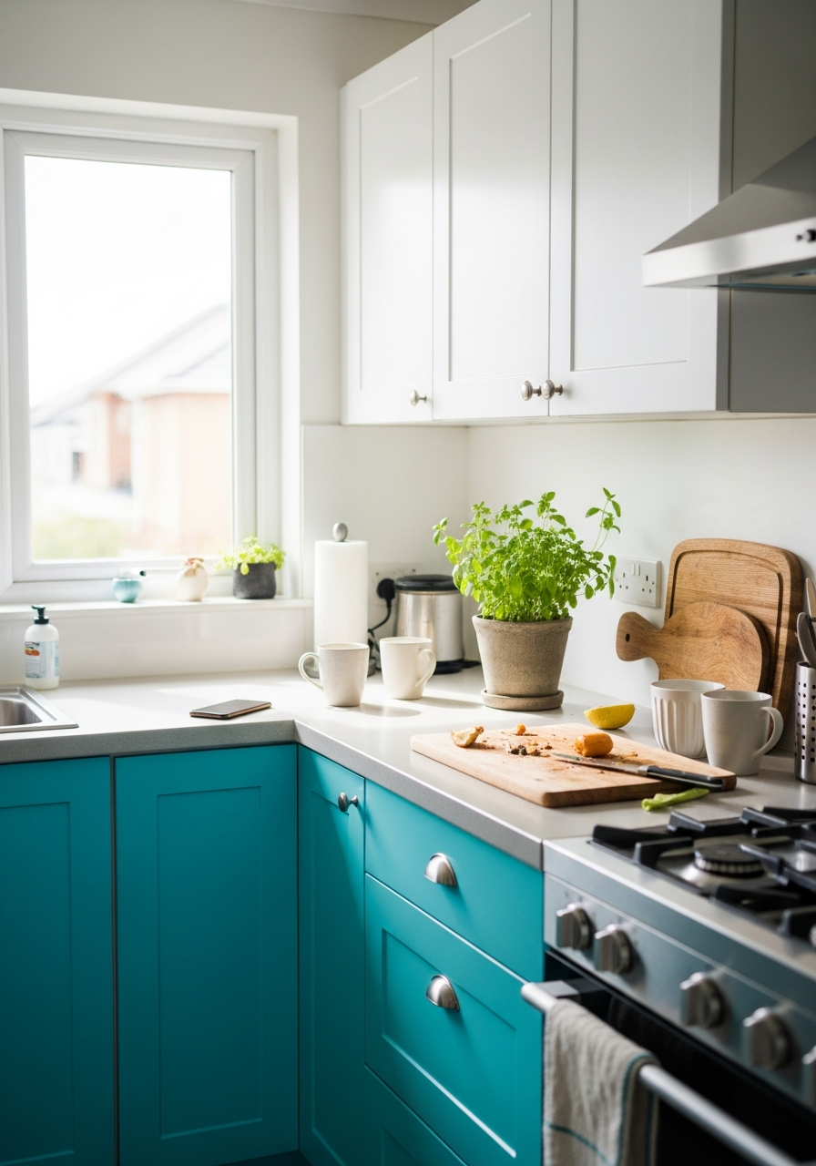 18. Turquoise and White Pair