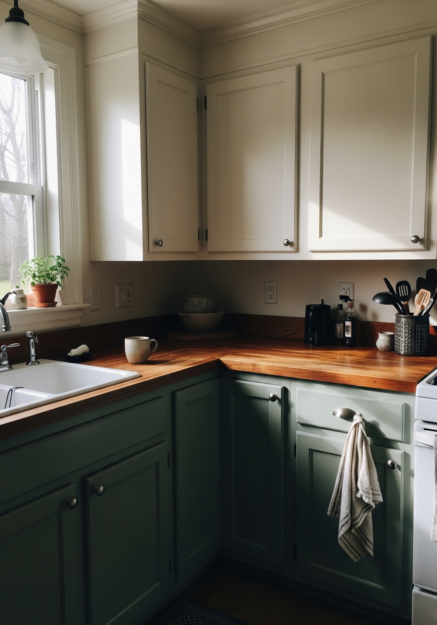 2. Sage Green and Cream