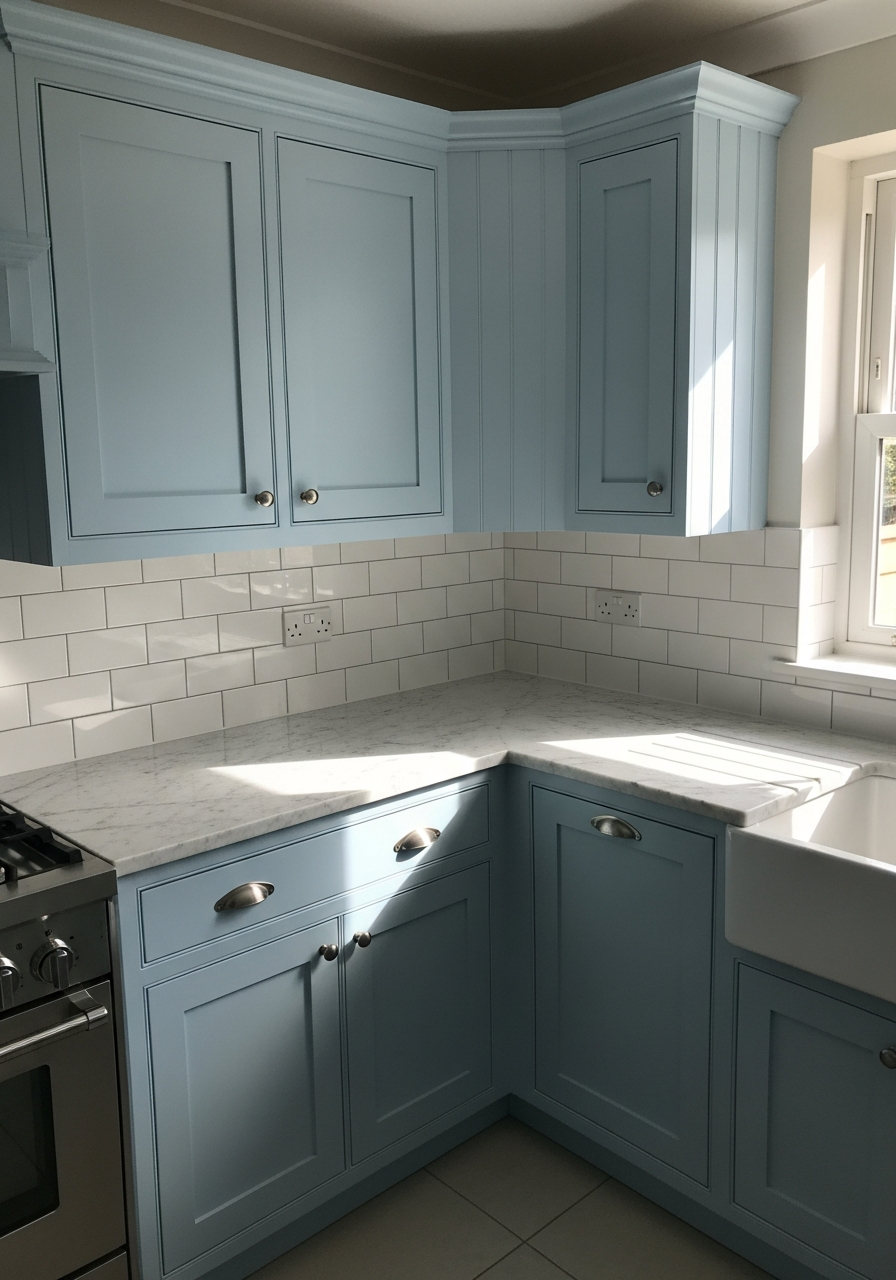 21. Sky Blue and White