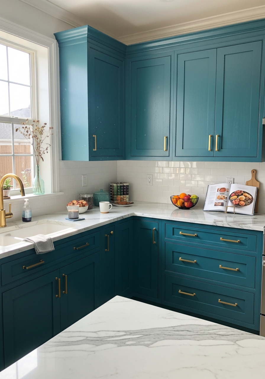 5. Teal and Gold Accents