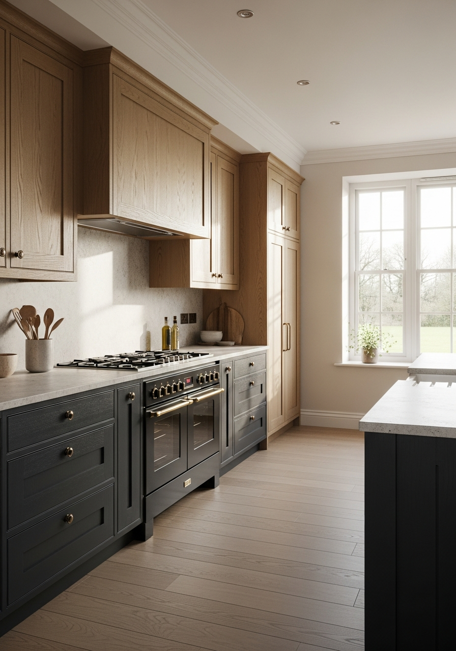 6. Charcoal and Light Oak