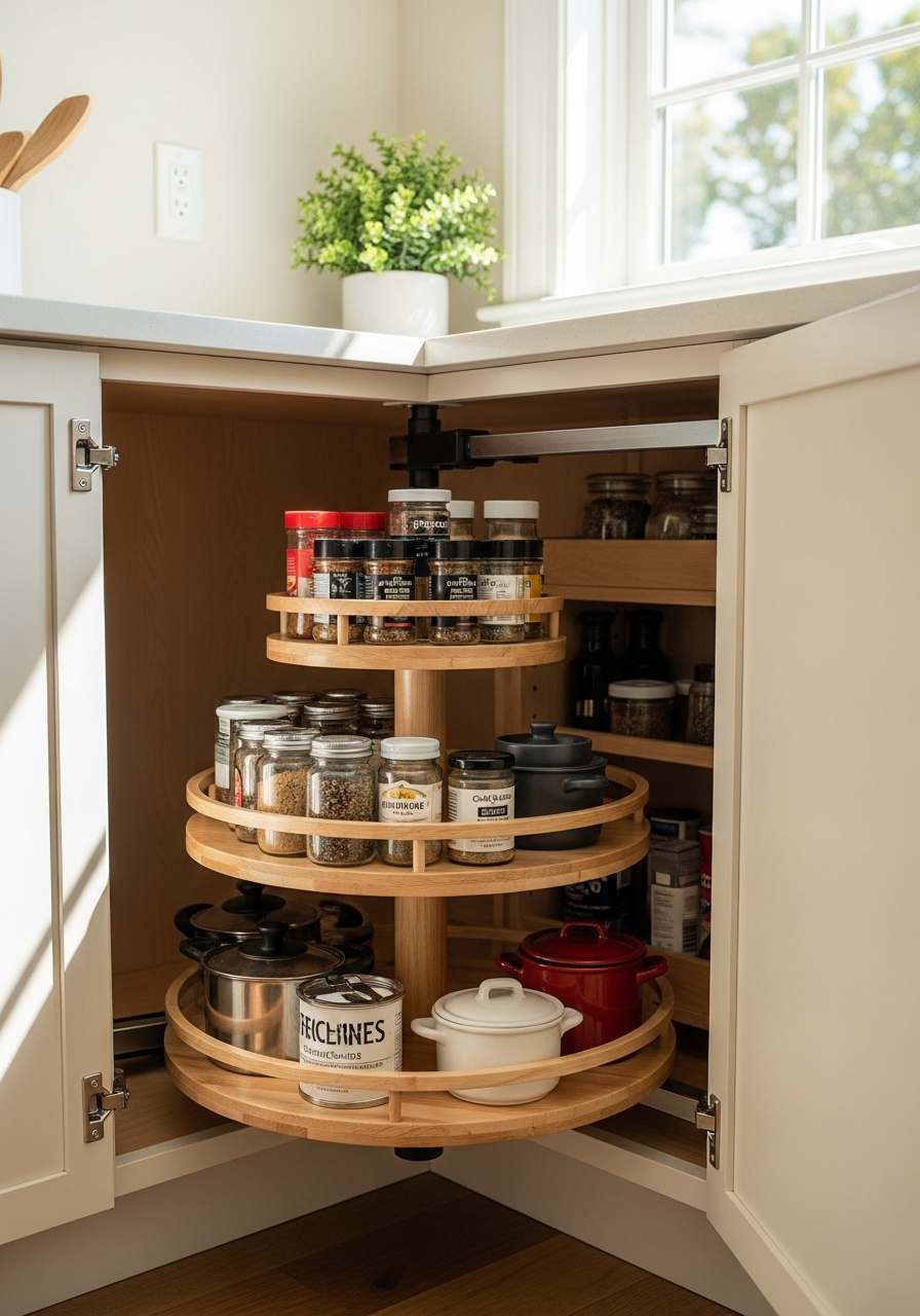 1. Lazy Susan Corner Cabinet