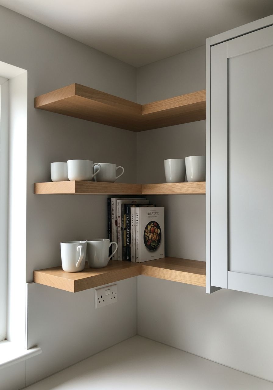 10. Floating Corner Shelves