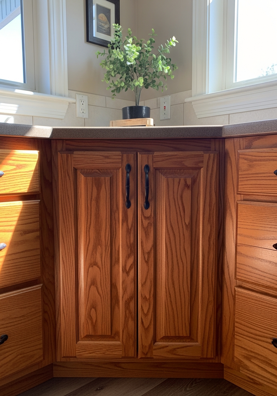 16. Rustic Wooden Corner Cabinet