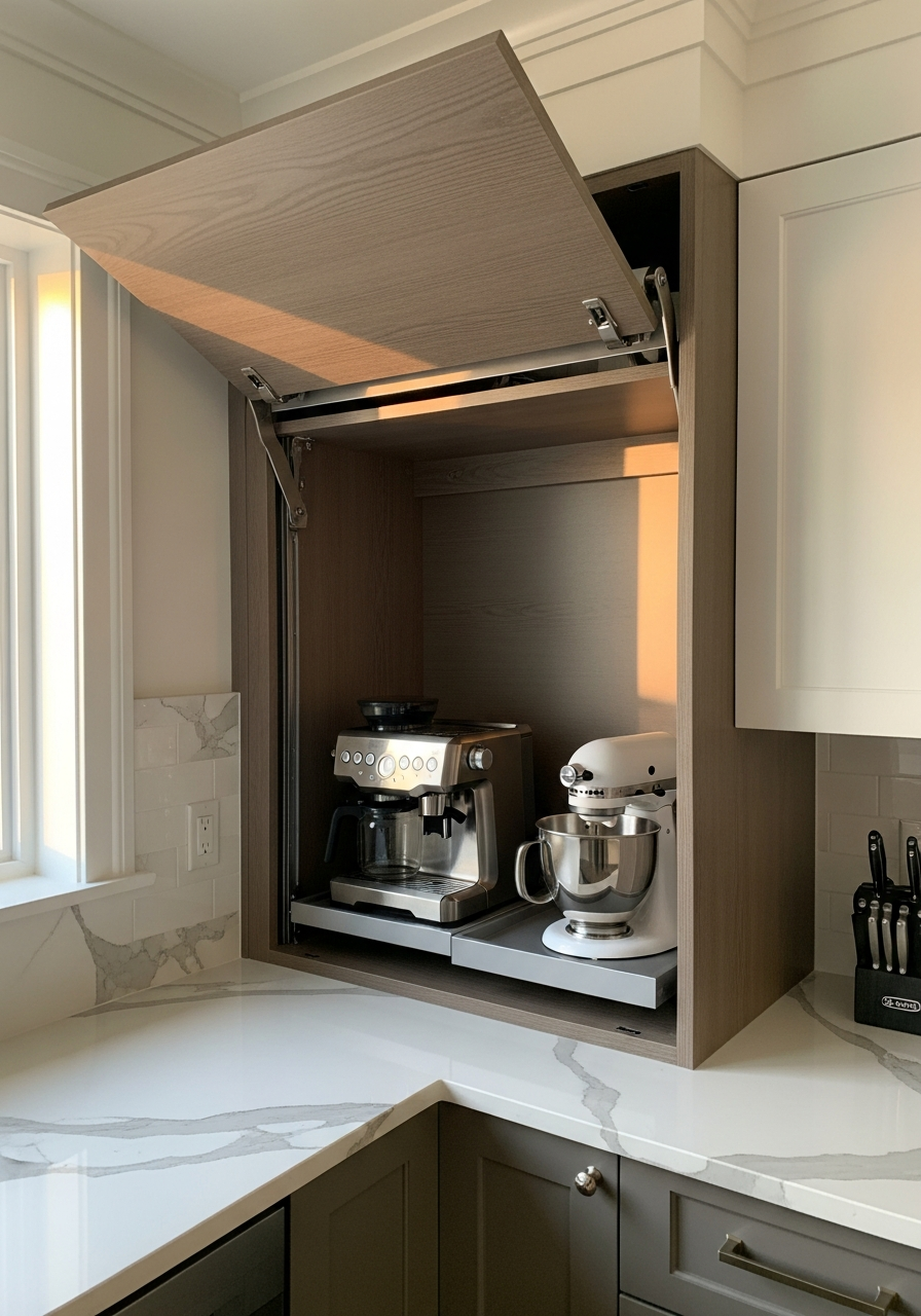 9. Corner Appliance Garage Cabinet