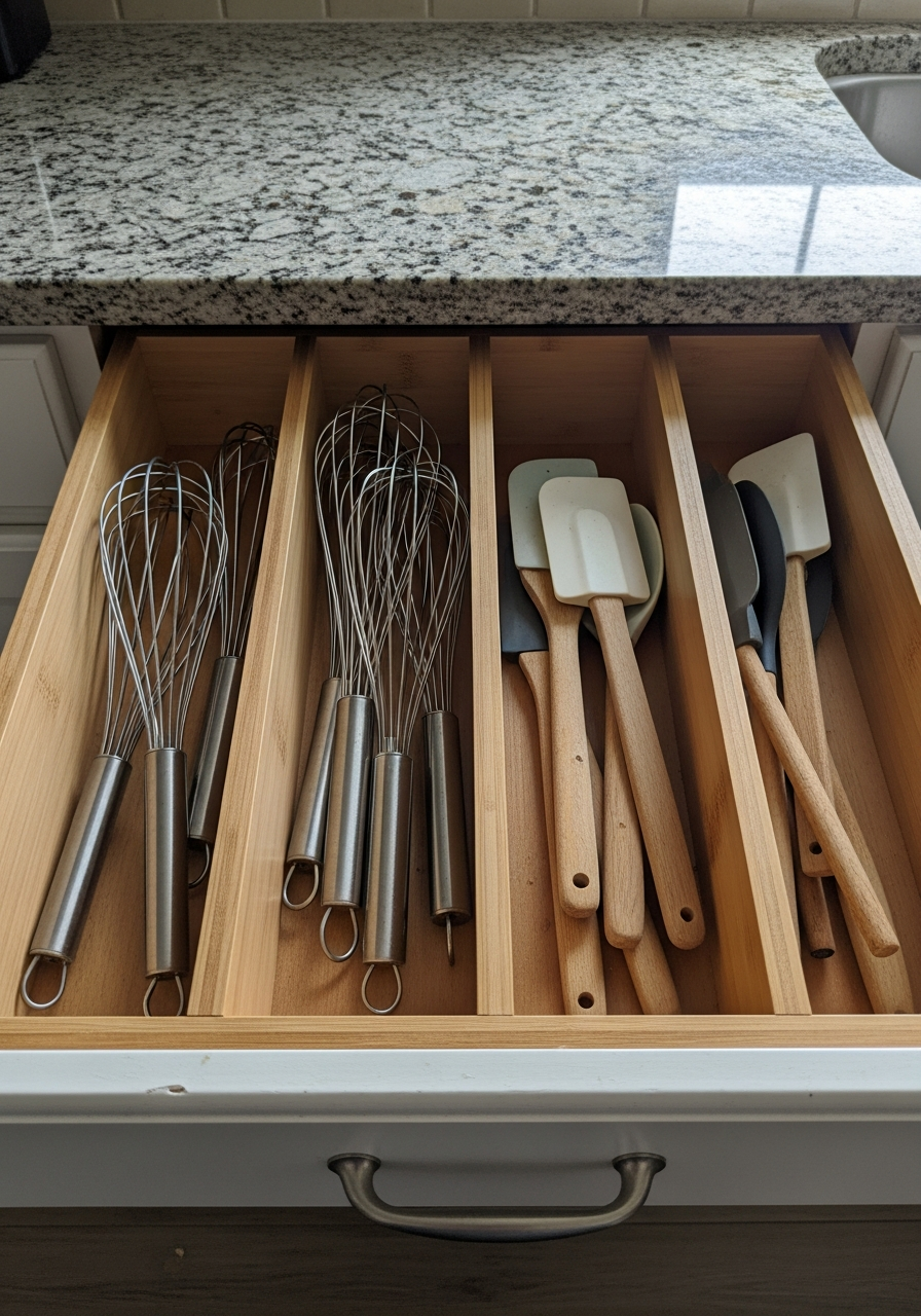 1. Bamboo Adjustable Drawer Dividers