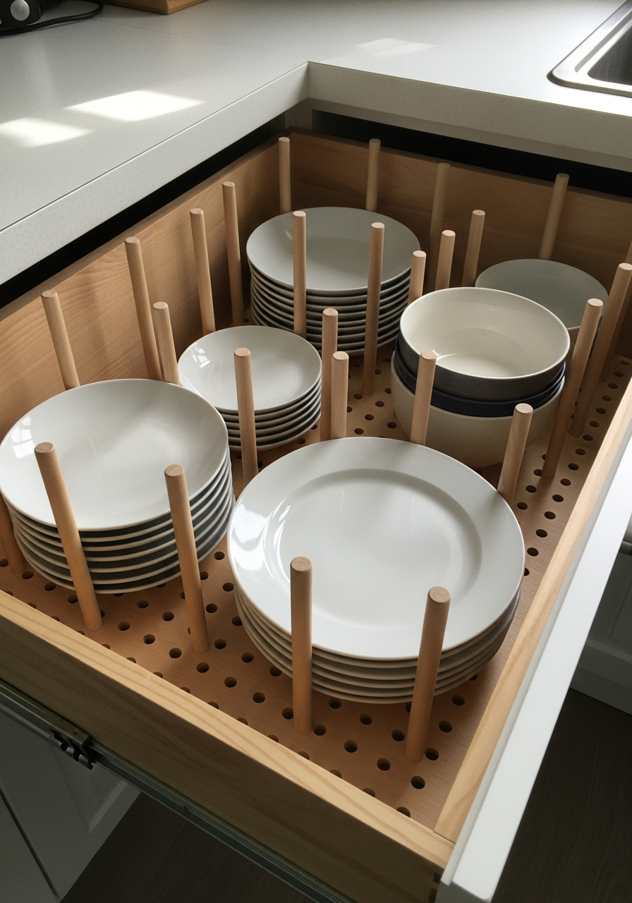 6. Wooden Peg Board System