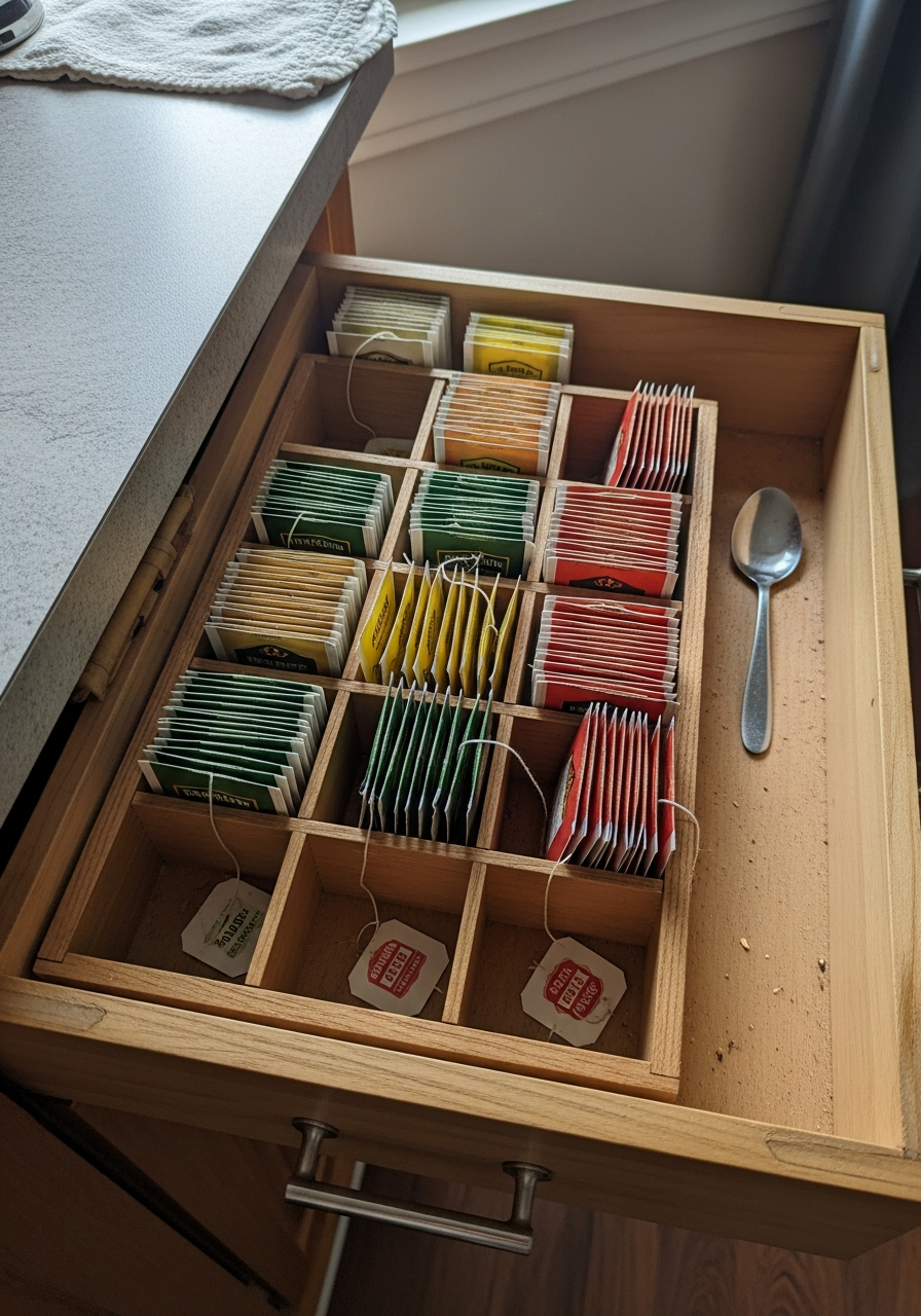 9. Tea Bag Organizer Box