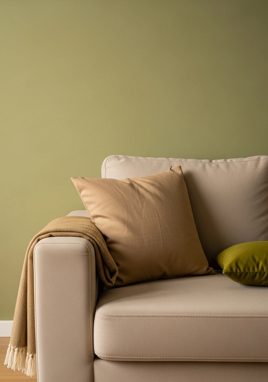 Olive Green & Sand - 50 Living Room Color Combinations You'll Love