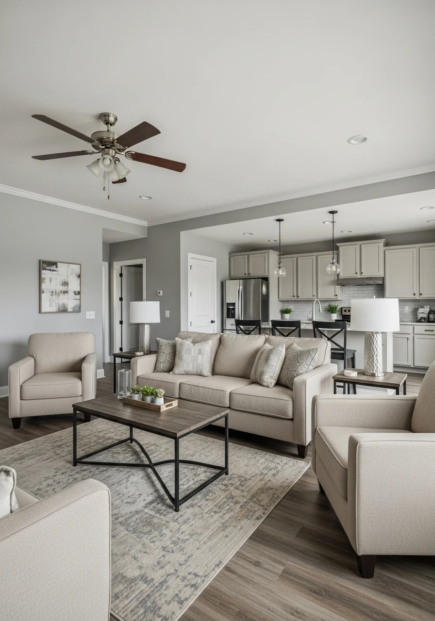 Cool Gray & Warm Beige - 50 Living Room Color Combinations You'll Love