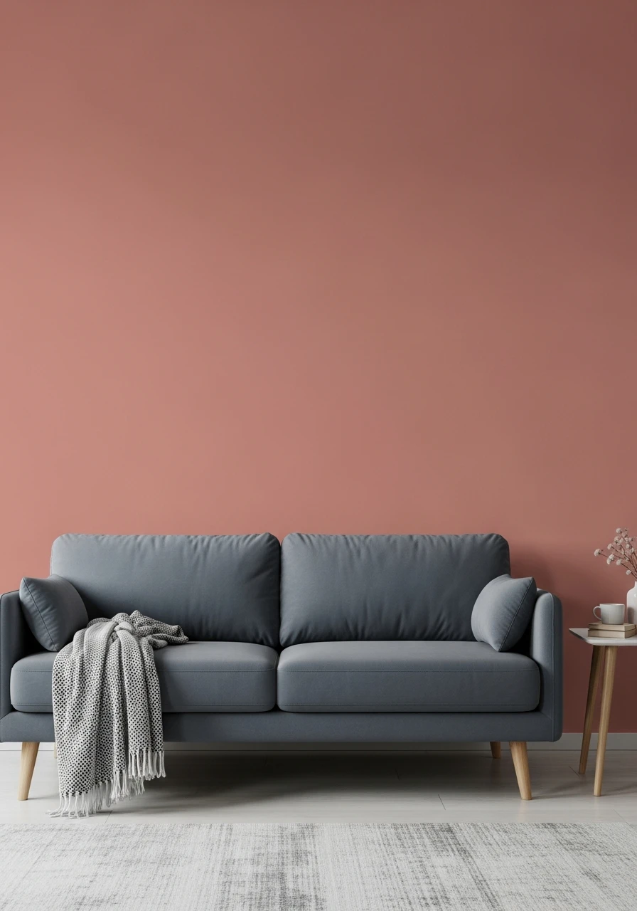 Dusky Pink & Slate Gray - 50 Living Room Color Combinations You'll Love