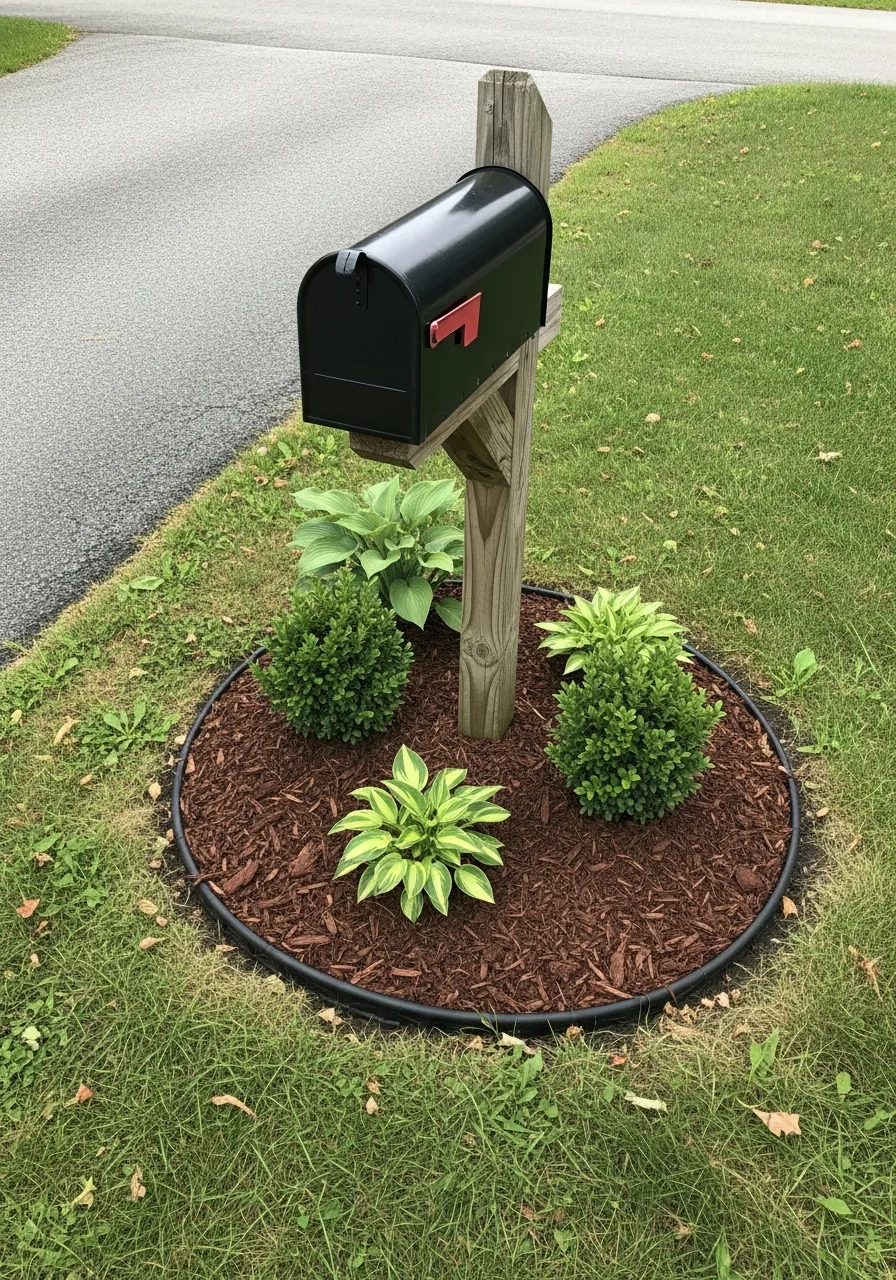 16. Mailbox Bed With Shrubs