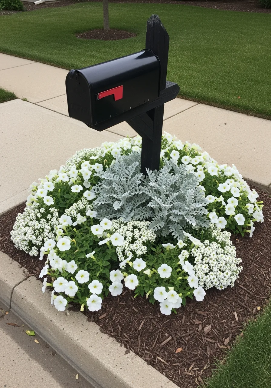 18. Monochrome Flower Bed Theme