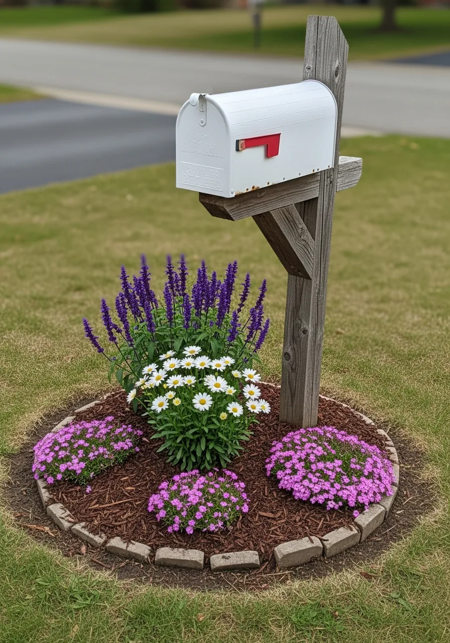 2. Classic Cottage Style Mailbox Garden