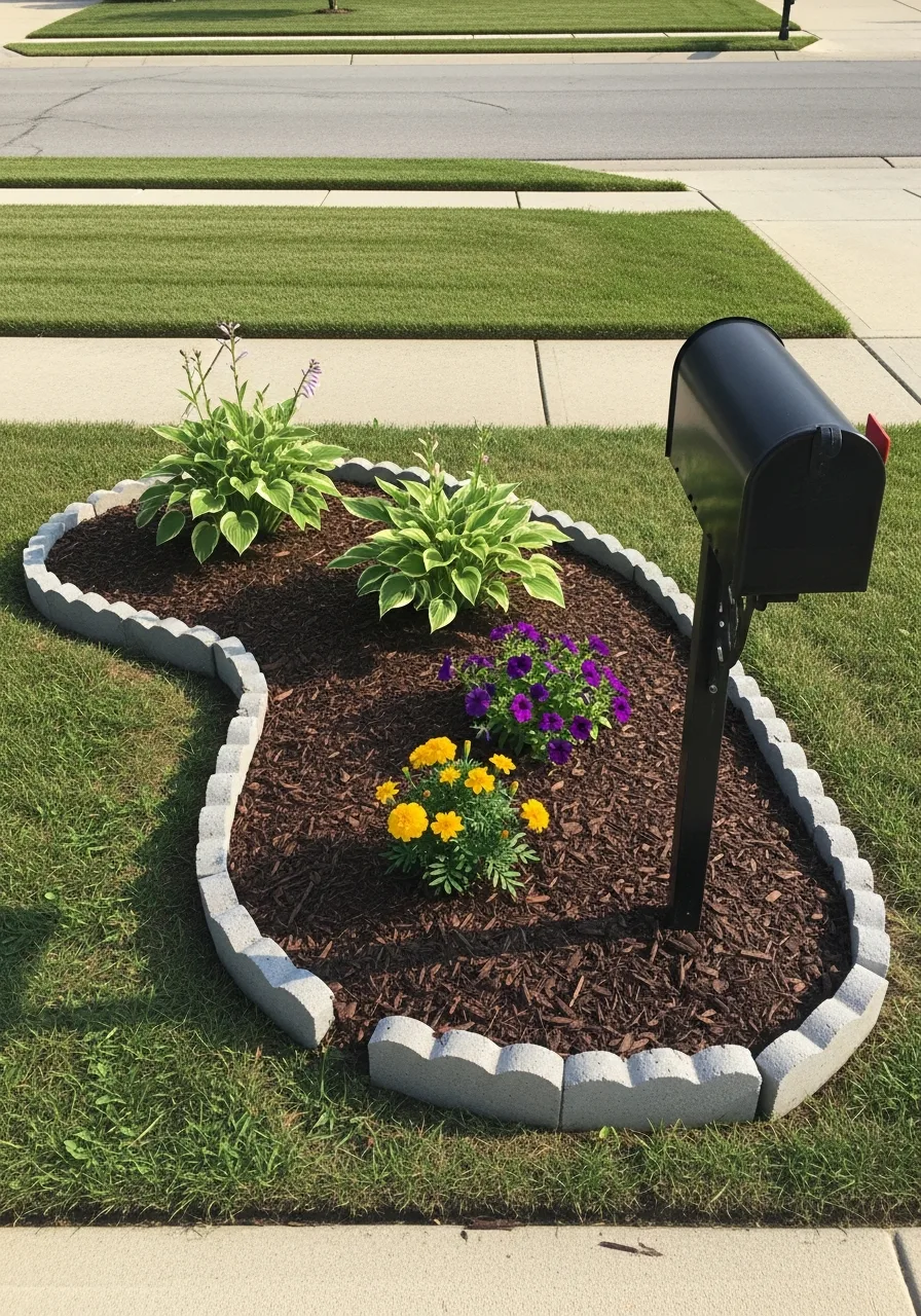 24. Curved Flower Bed Layout