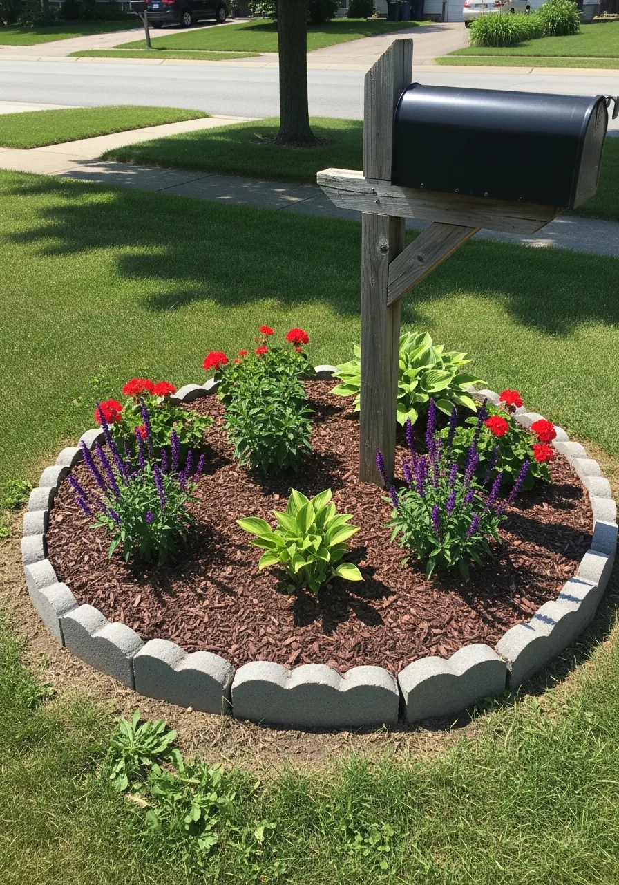 3. Circular Bed Around Mailbox