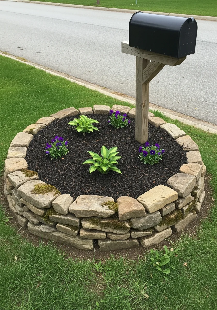 4. Raised Stone Border Bed