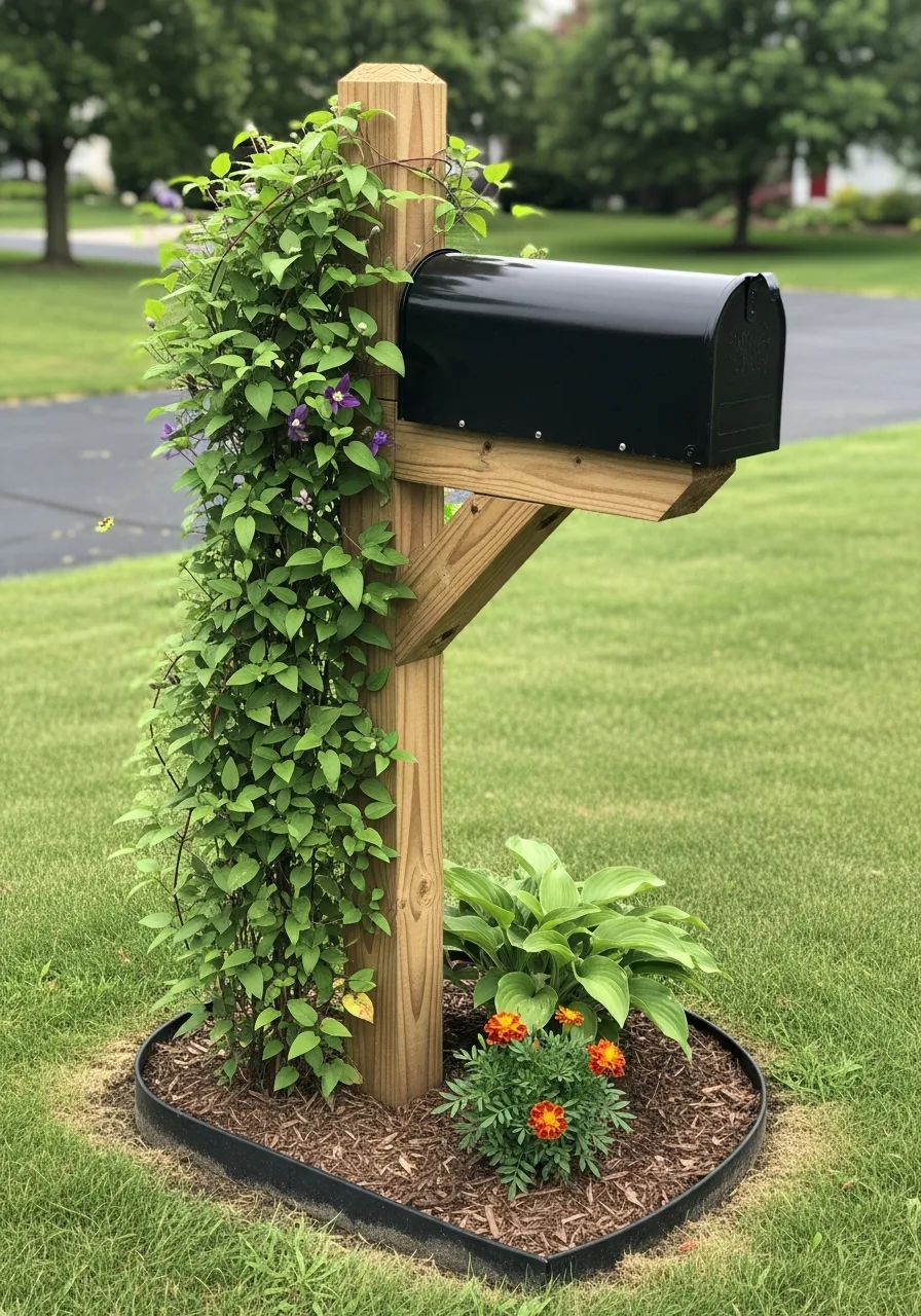 9. Climbing Vines on Mailbox Post