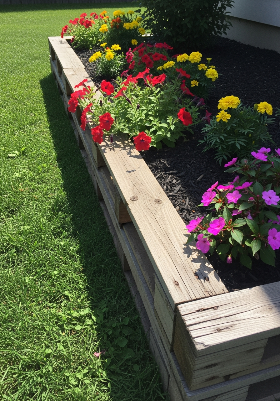 17. Pallet Flower Bed Frame