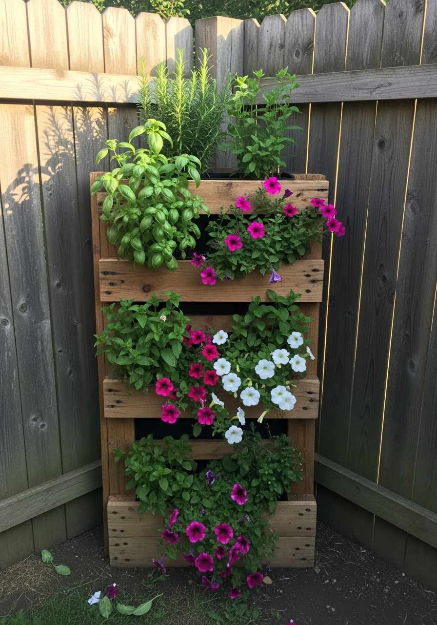 24. Pallet Corner Garden