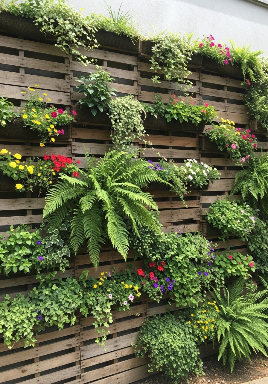 25. Pallet Green Wall Garden