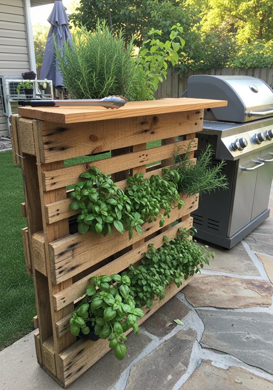 26. Pallet Herb Bar Garden