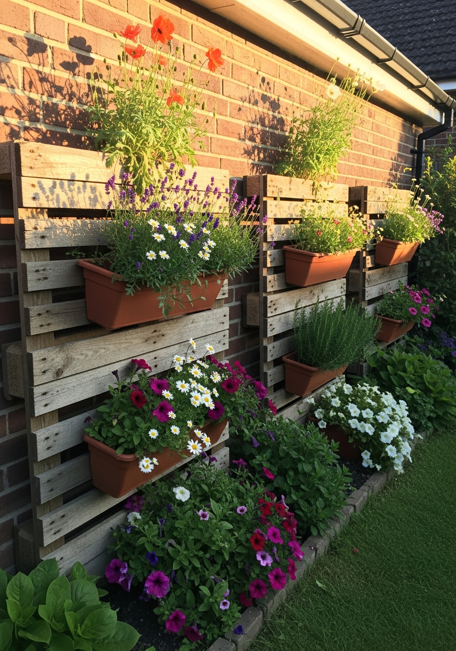 30. Rustic Pallet Cottage Garden