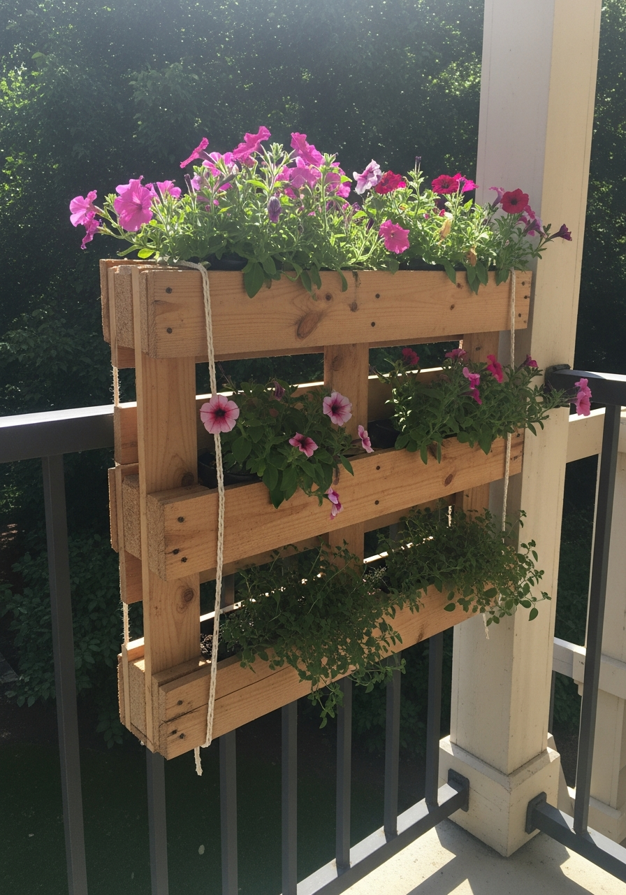 4. Hanging Pallet Garden