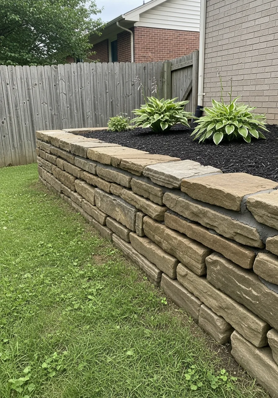 1. Natural Stone Retaining Wall