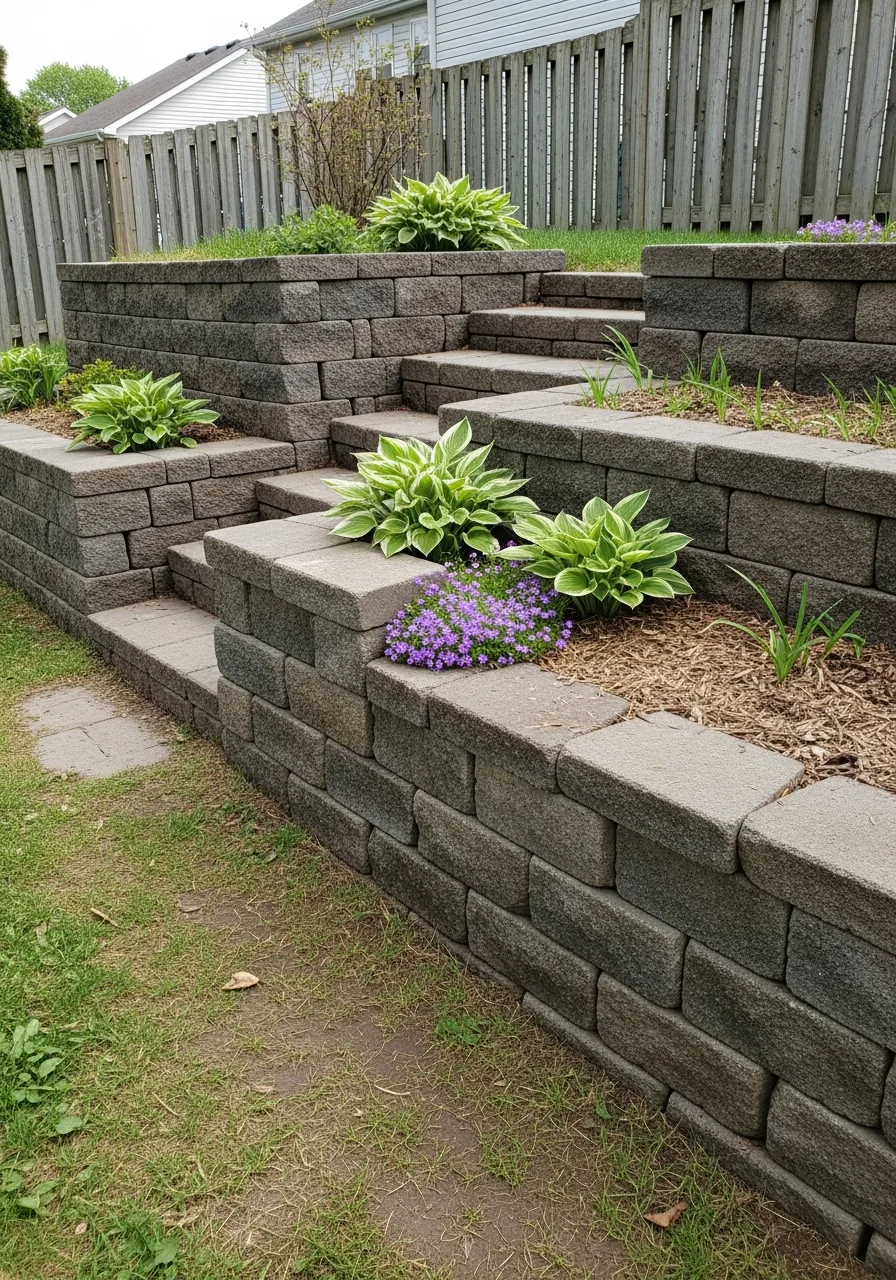 13. Retaining Wall With Planters