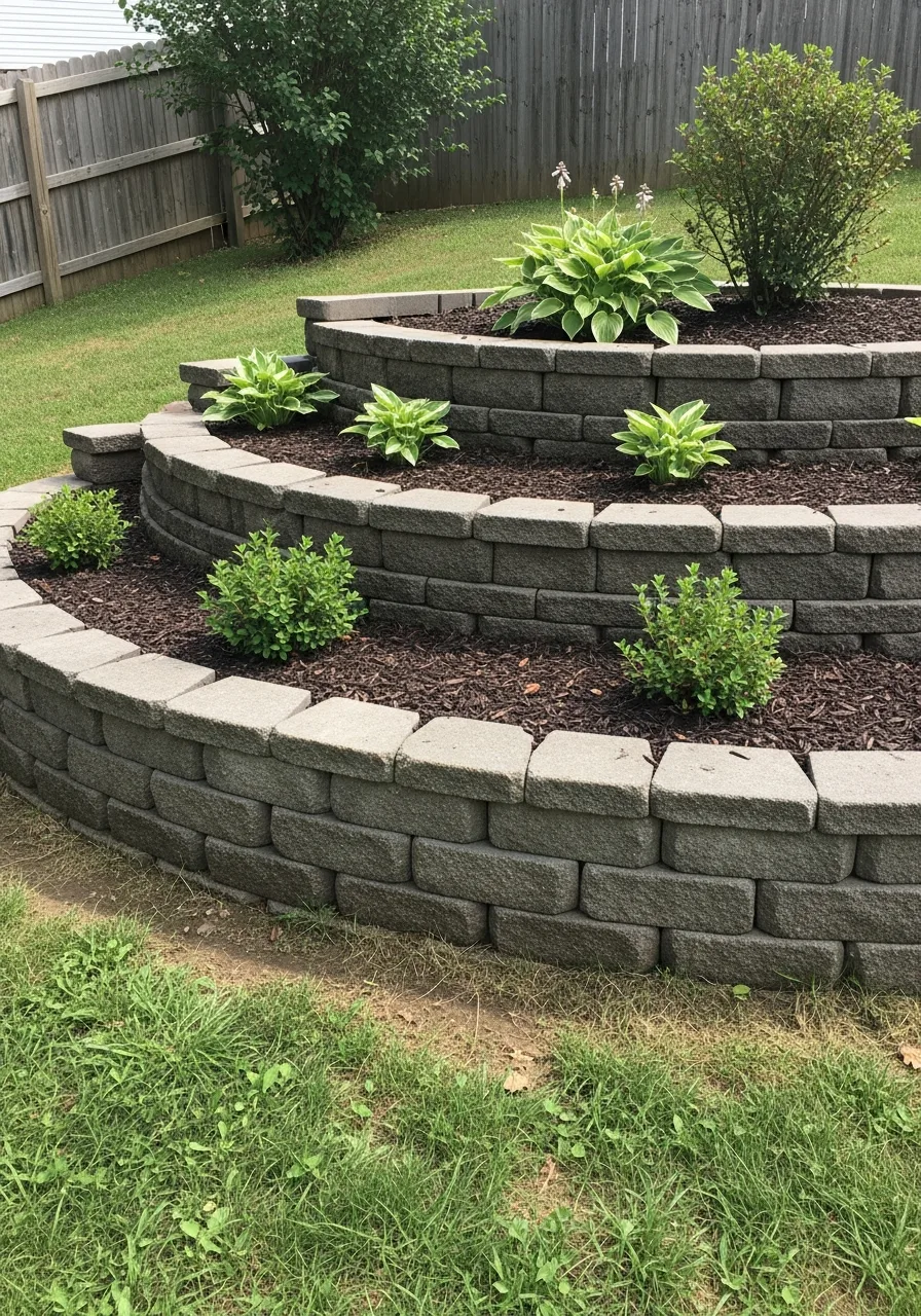 15. Tiered Garden Retaining Wall