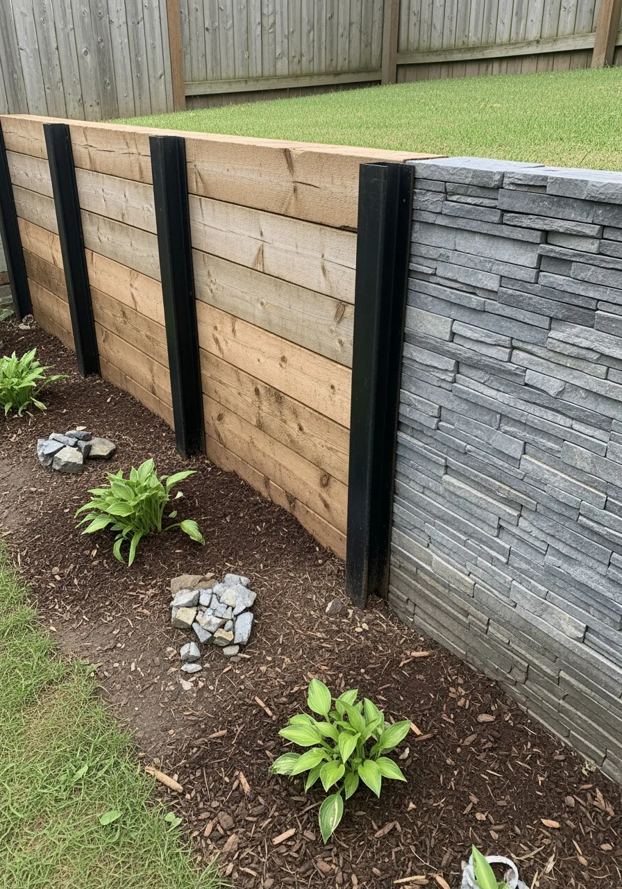 19. Mixed Material Retaining Wall
