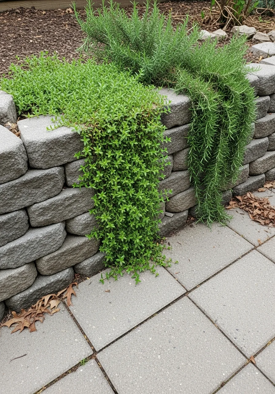 24. Retaining Wall Cascading Plants