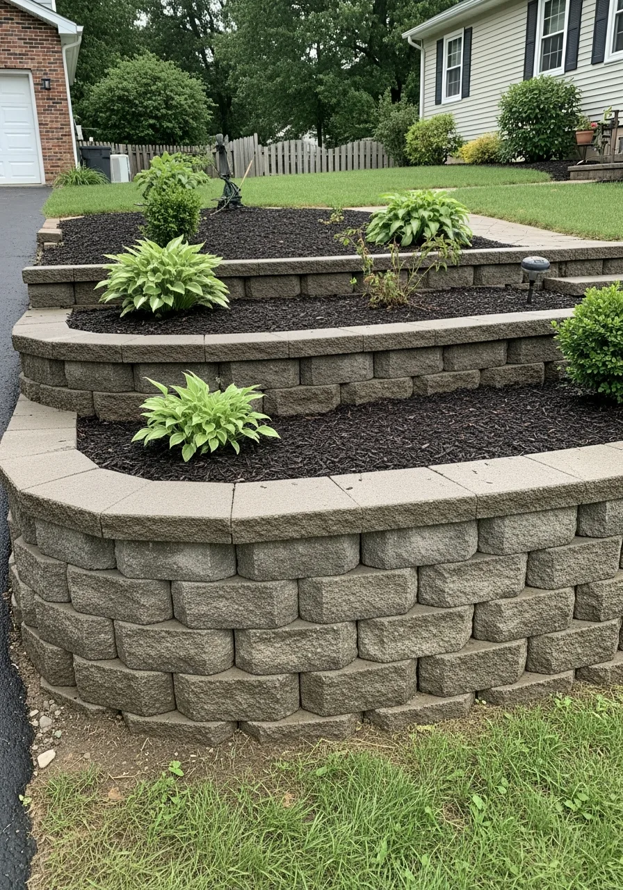 29. Front Yard Retaining Wall