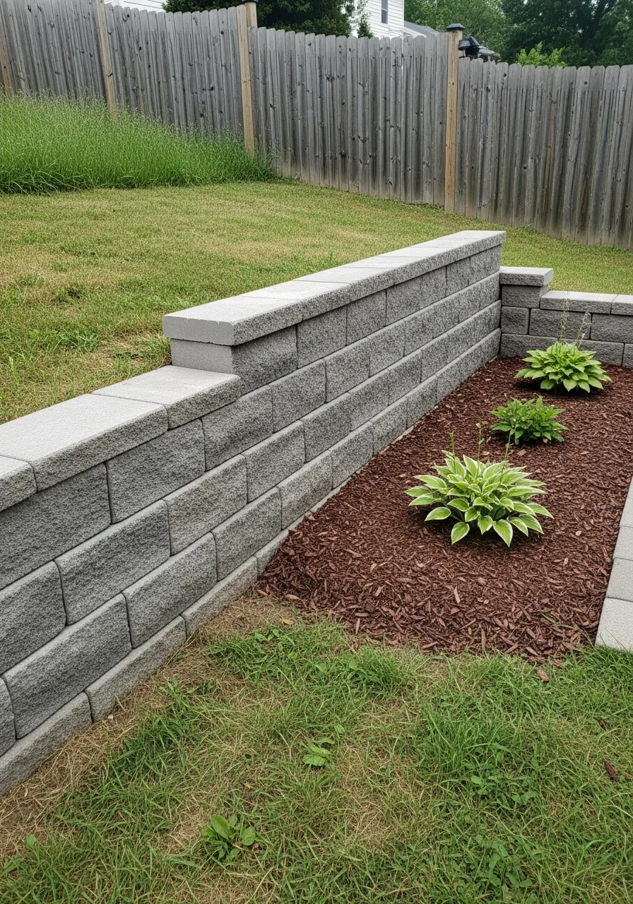 3. Concrete Block Retaining Wall