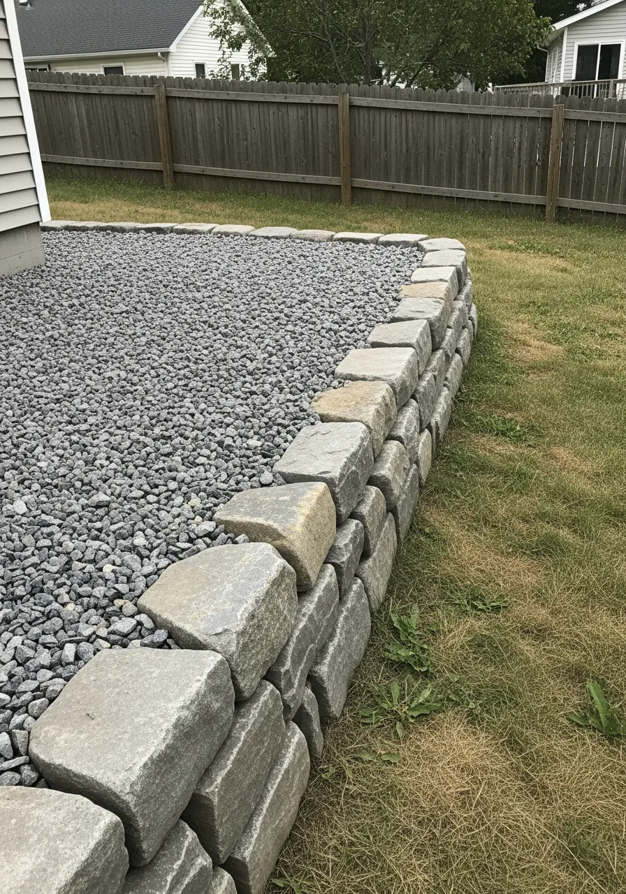 33. Gravel and Stone Wall