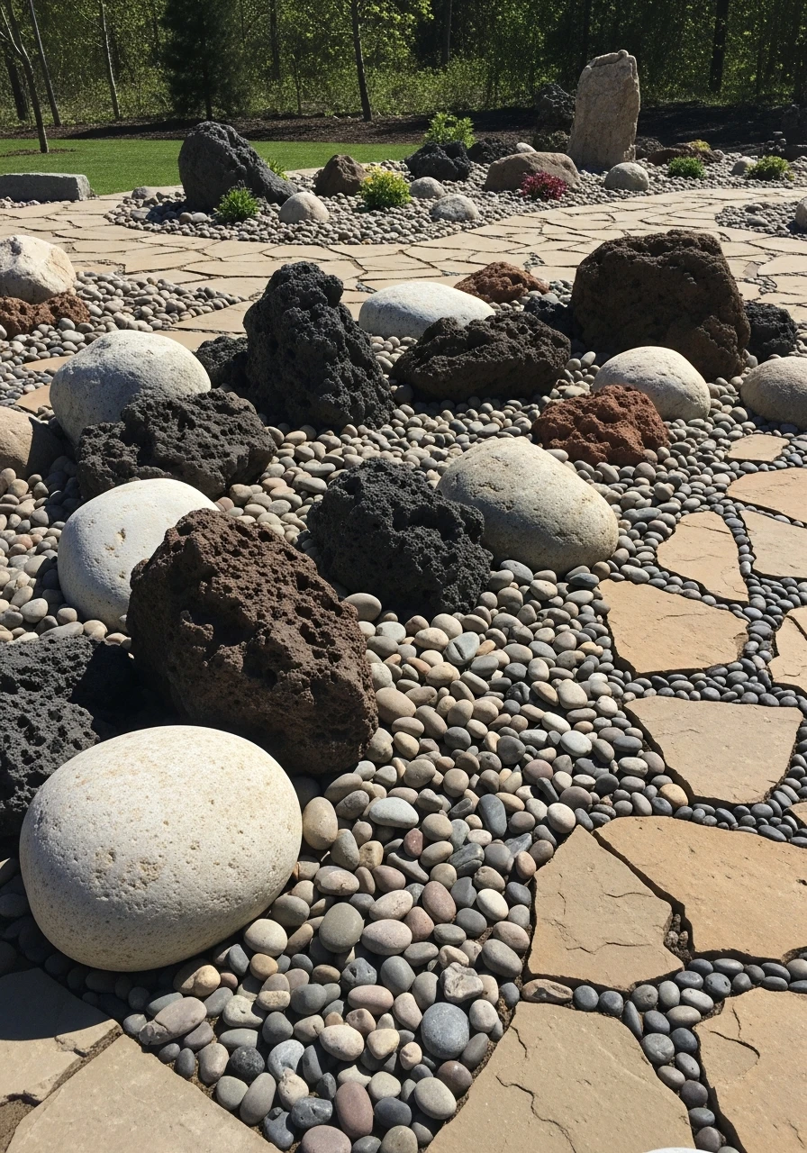 Mixed Stone Textures - 35 Gorgeous Rock Garden Ideas for Your Backyard Oasis!